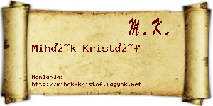 Mihók Kristóf névjegykártya